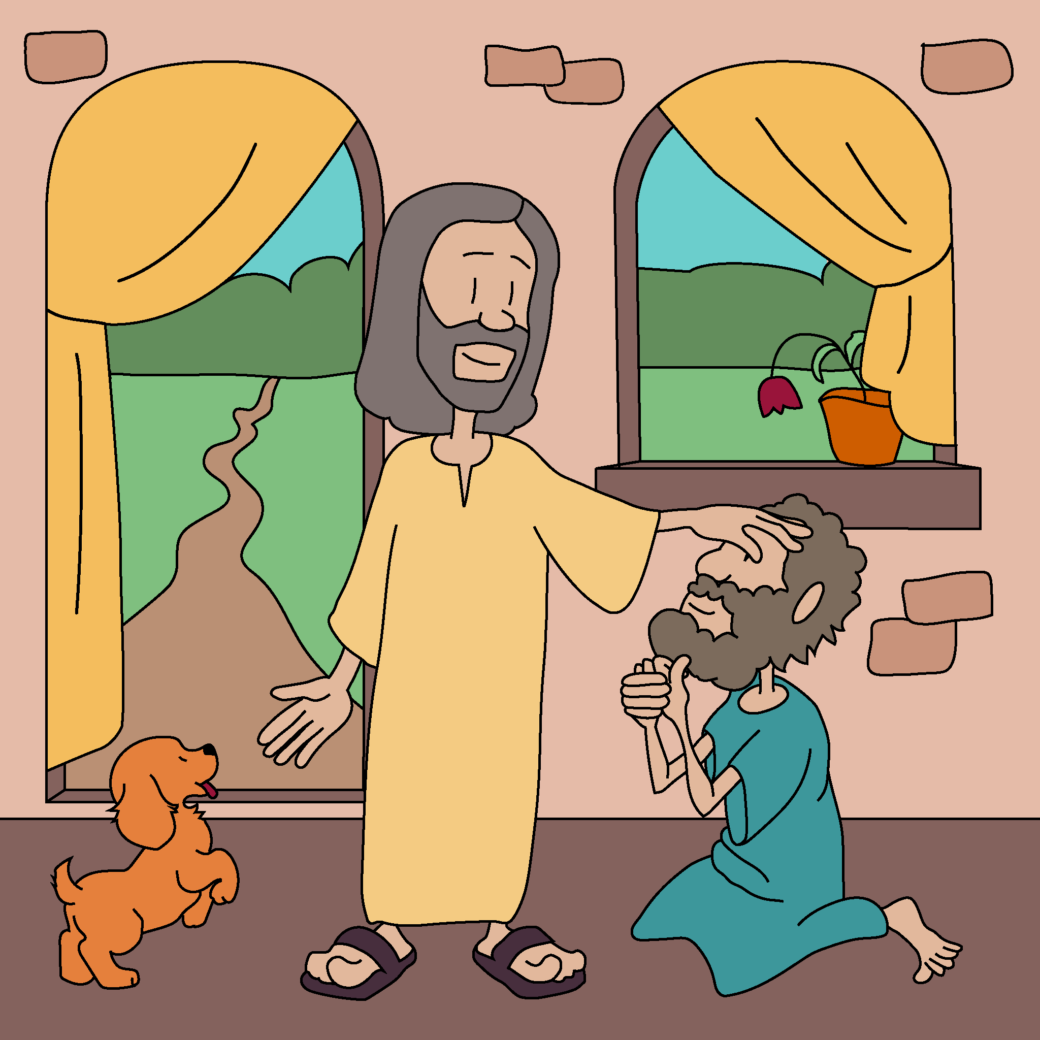 Jesus miraculously heals a man