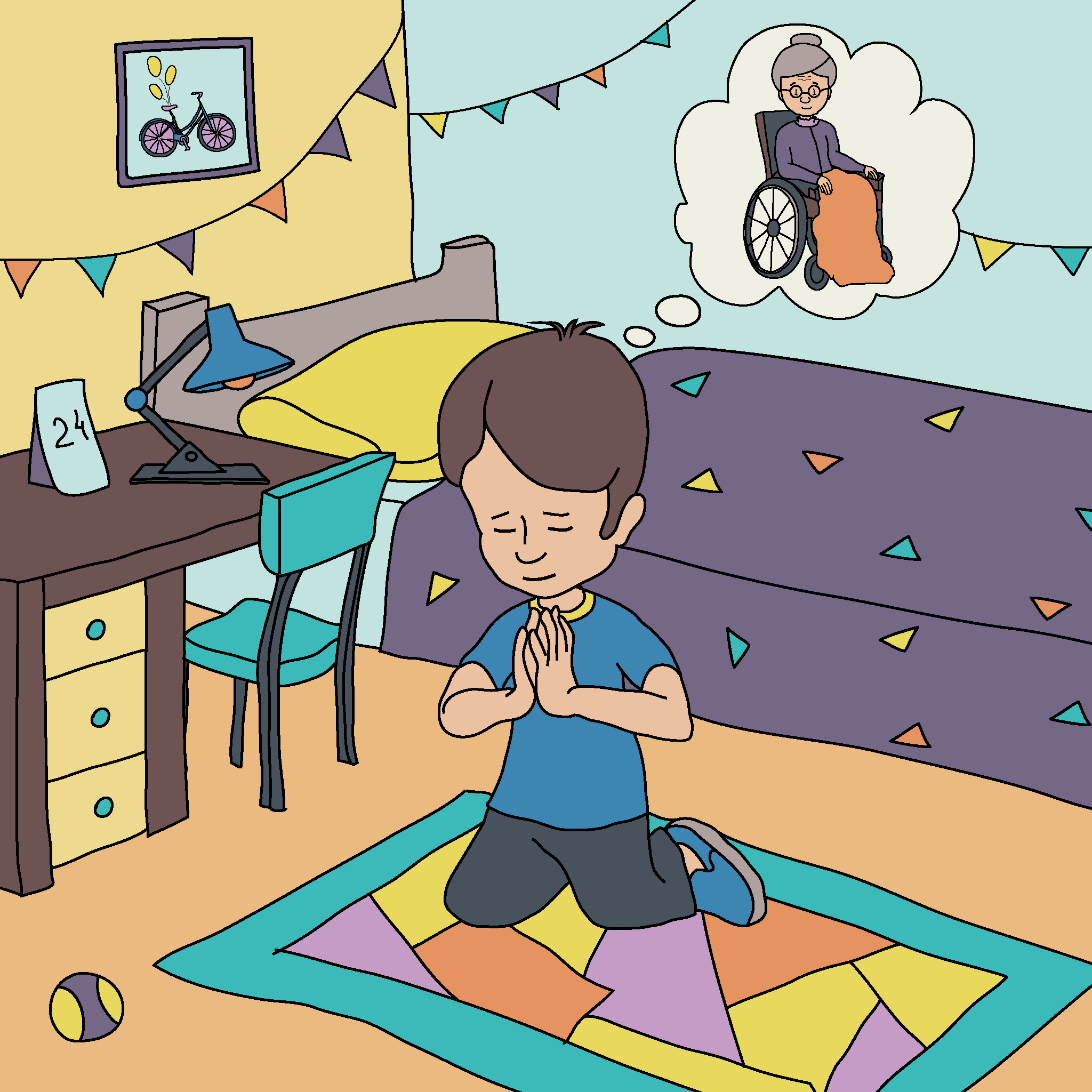 Boy prays for his grandma