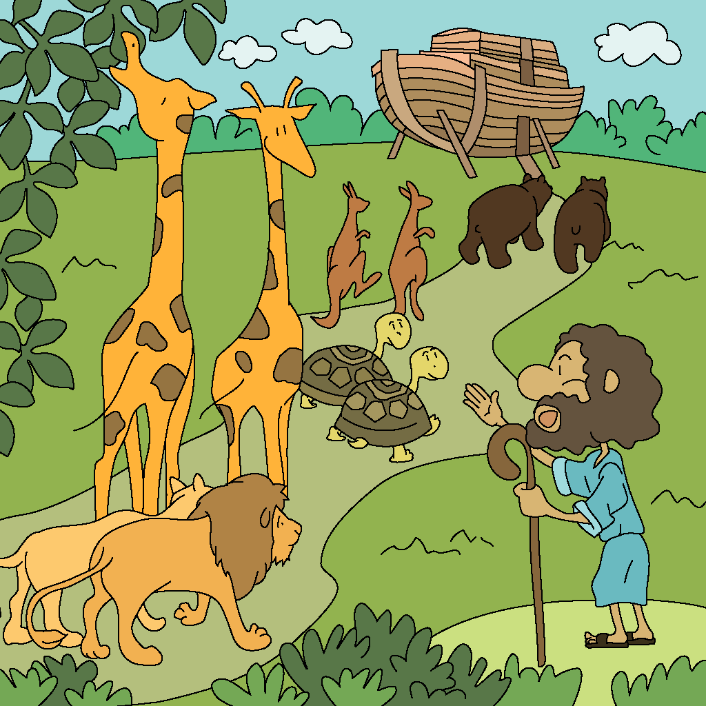 Noah Gathers Animals for the Ark