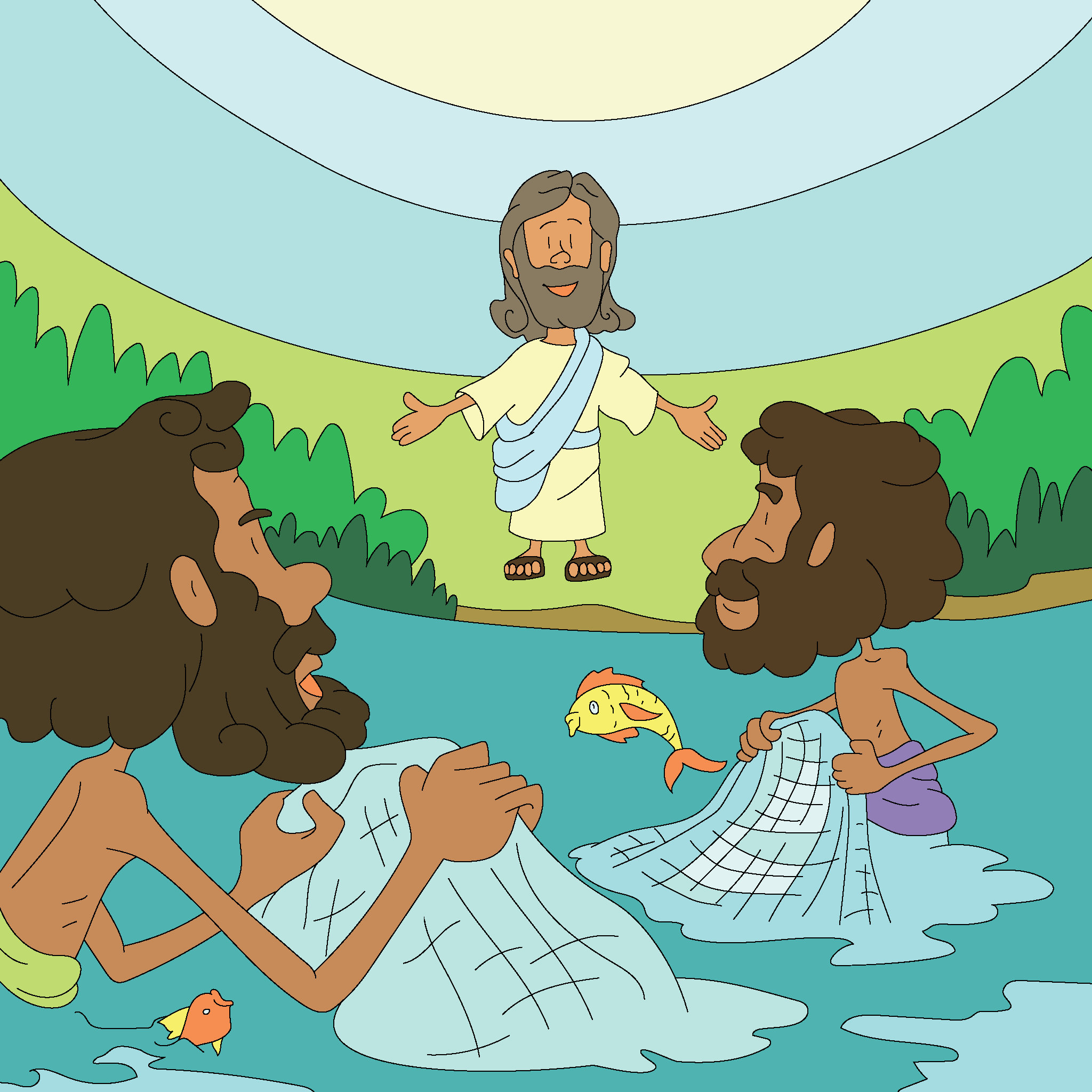 Jesus calls Peter and Andrew to follow