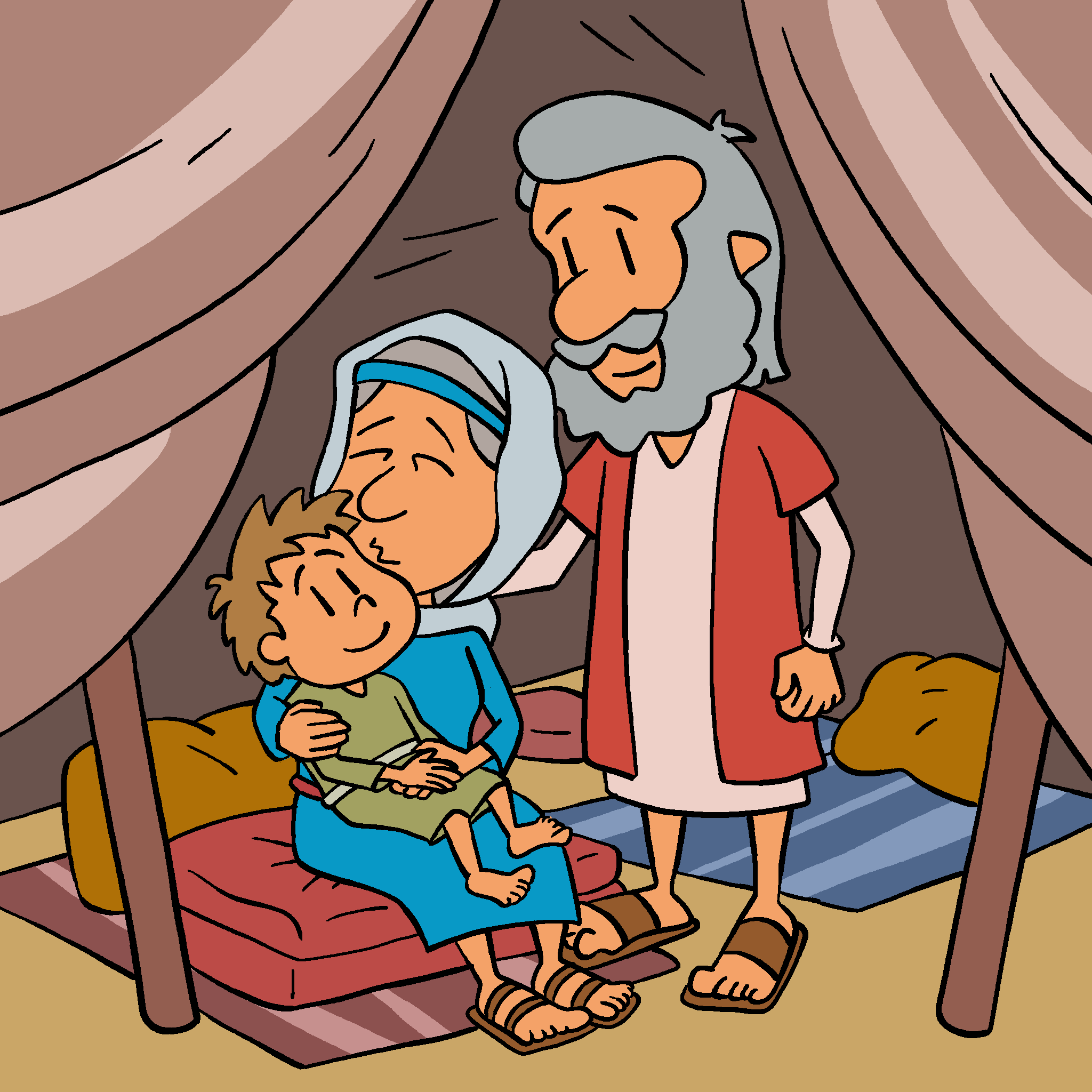 Abraham and Sarah's baby Isaac.