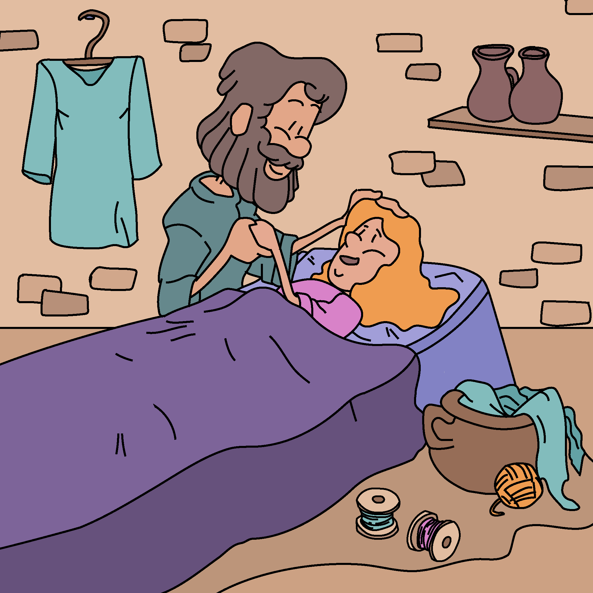 Peter brings Tabitha back to life