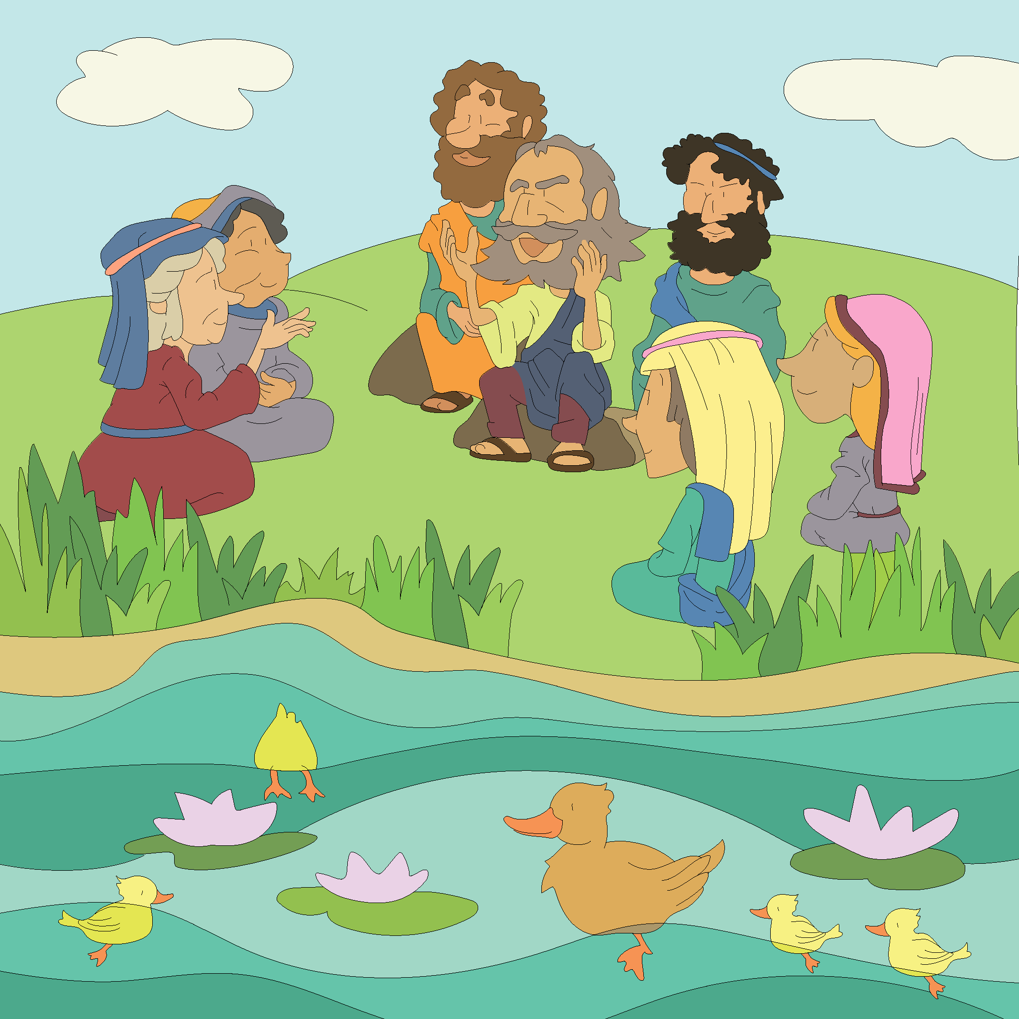 Paul meets Lydia by the river.