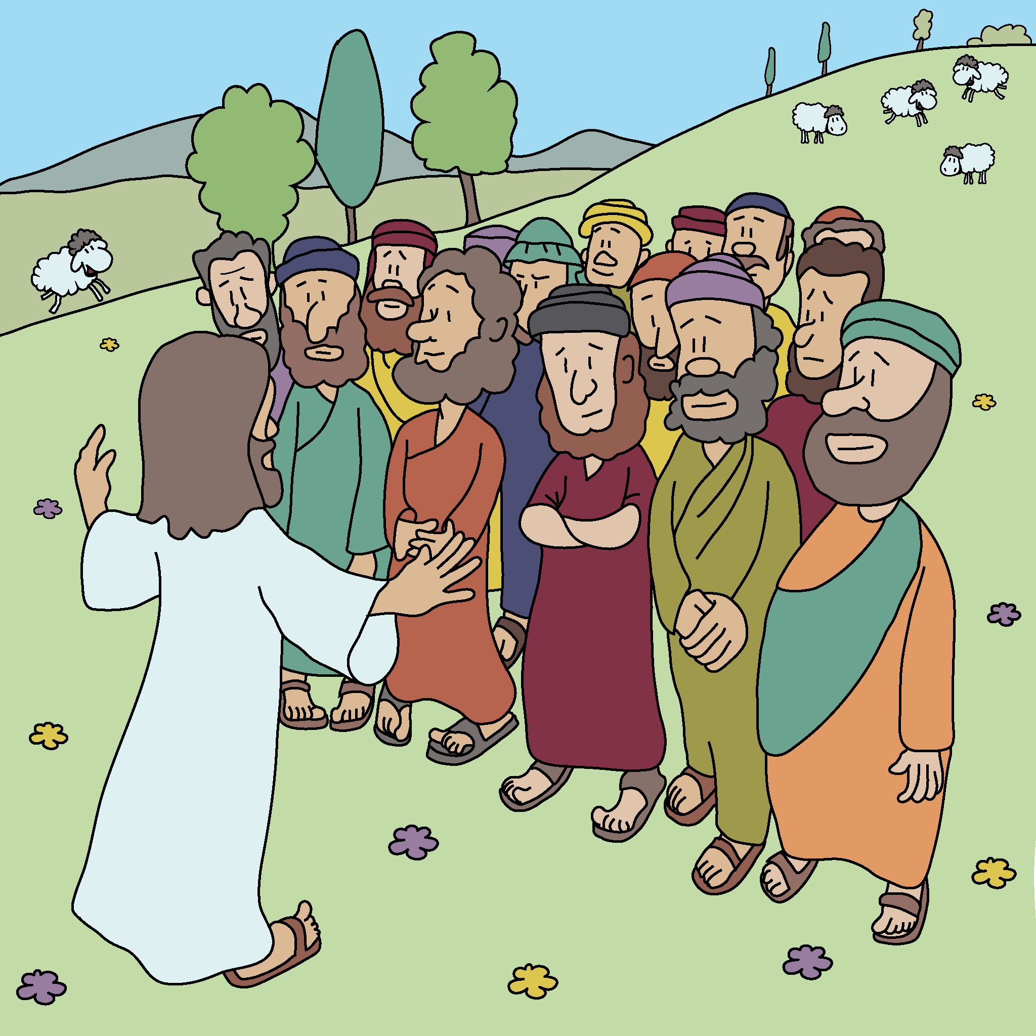 Jesus tells the Parable of the Sower