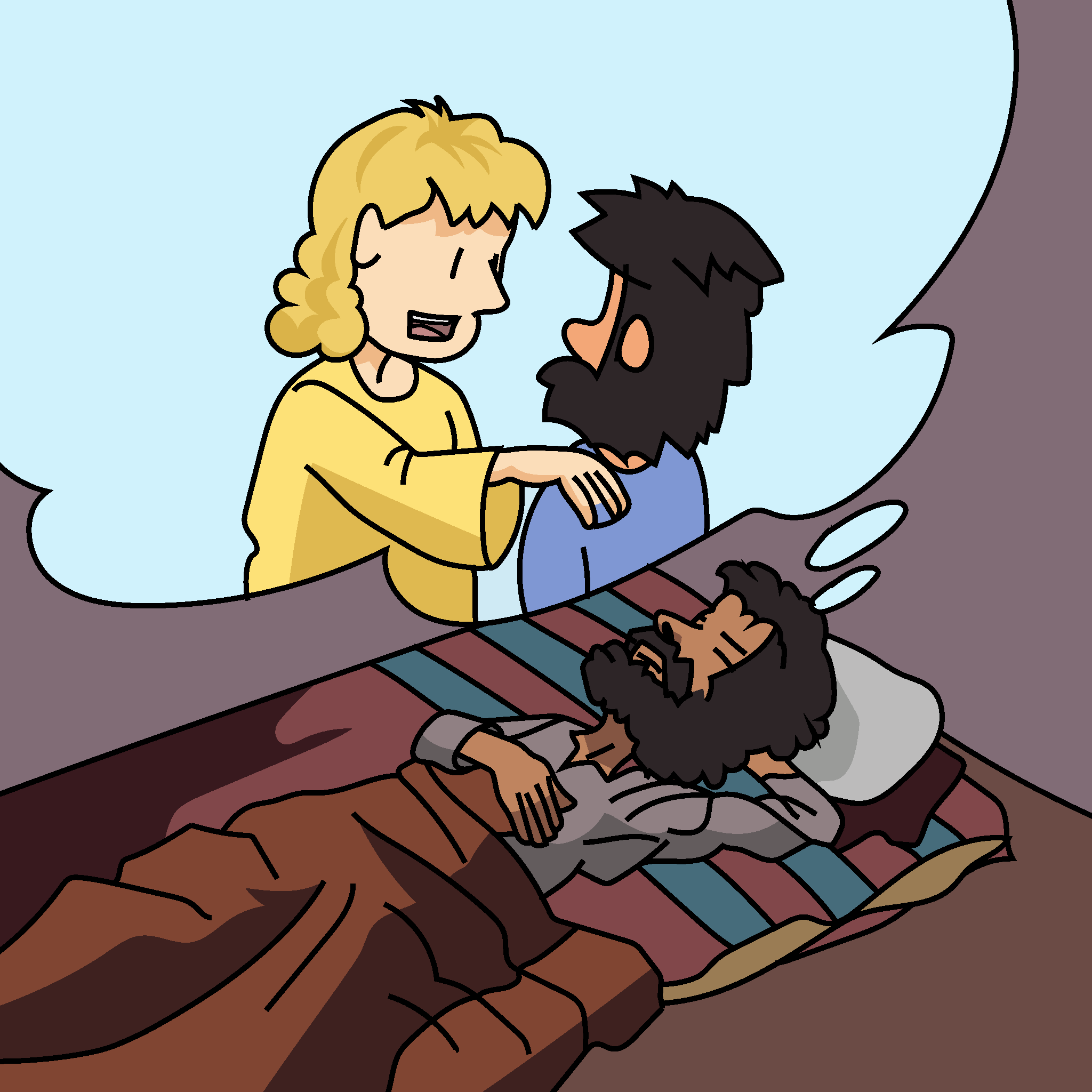 Angel visits Joseph in a dream