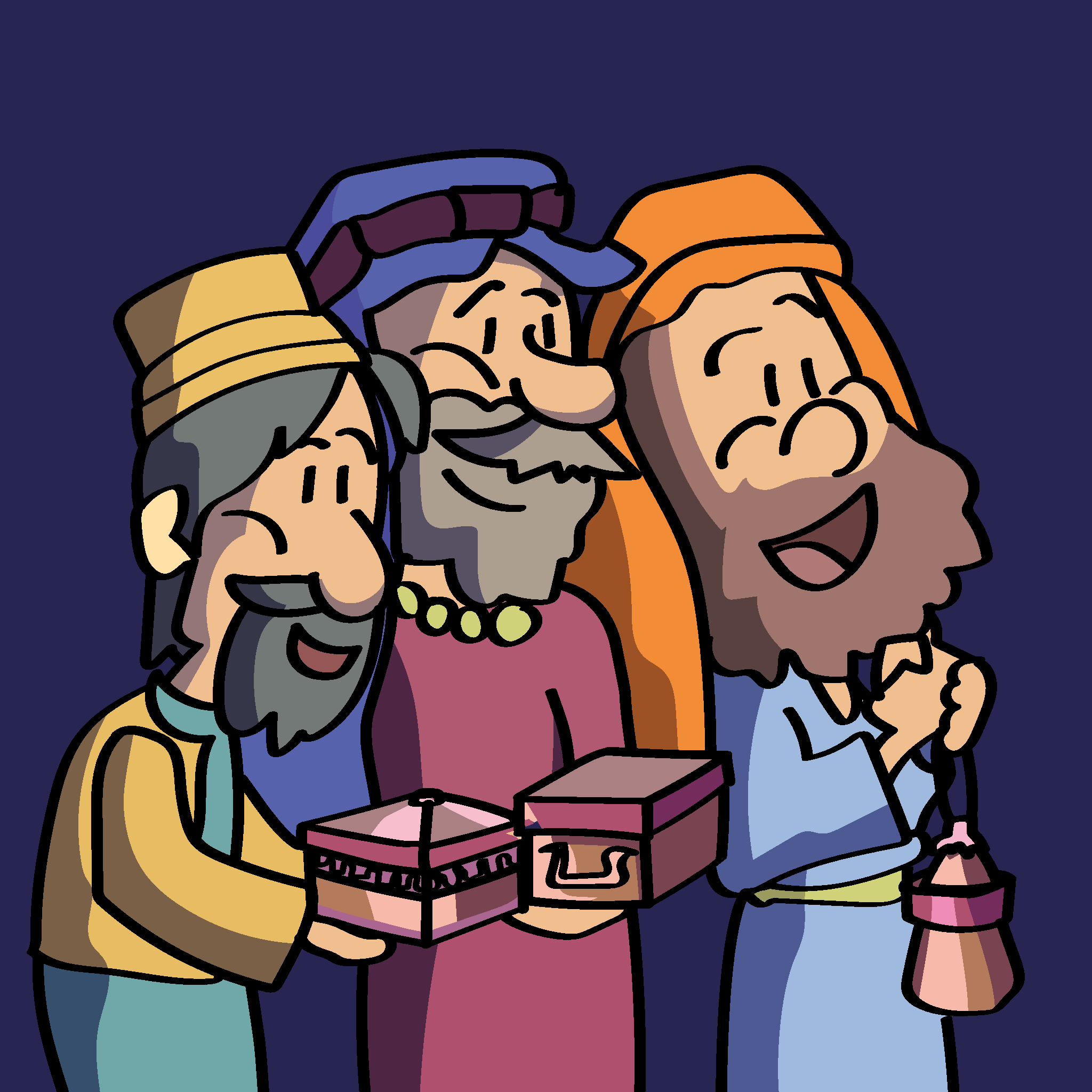 Wise Men bring gifts to baby Jesus