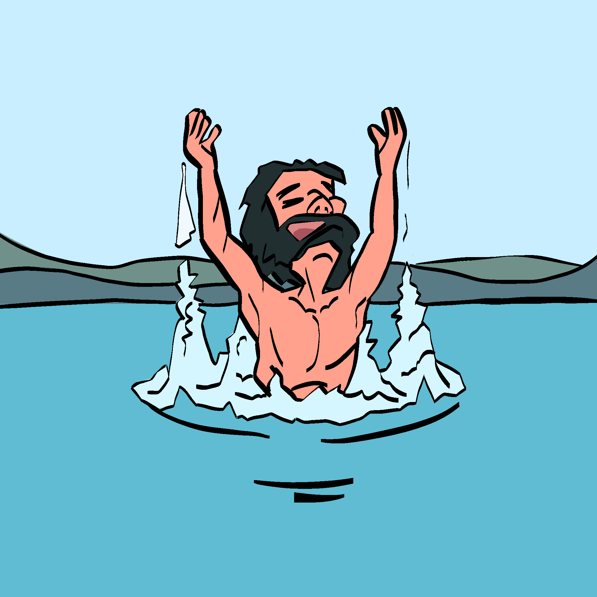 Naaman is healed in the Jordan River
