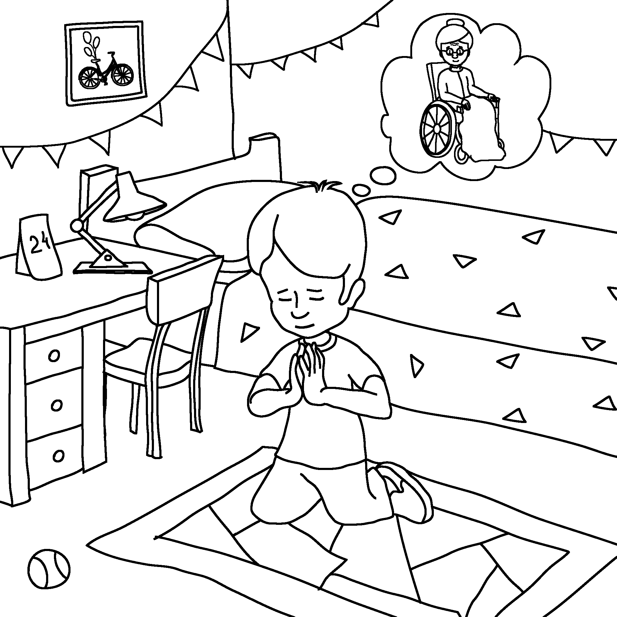 Boy prays for his grandma
