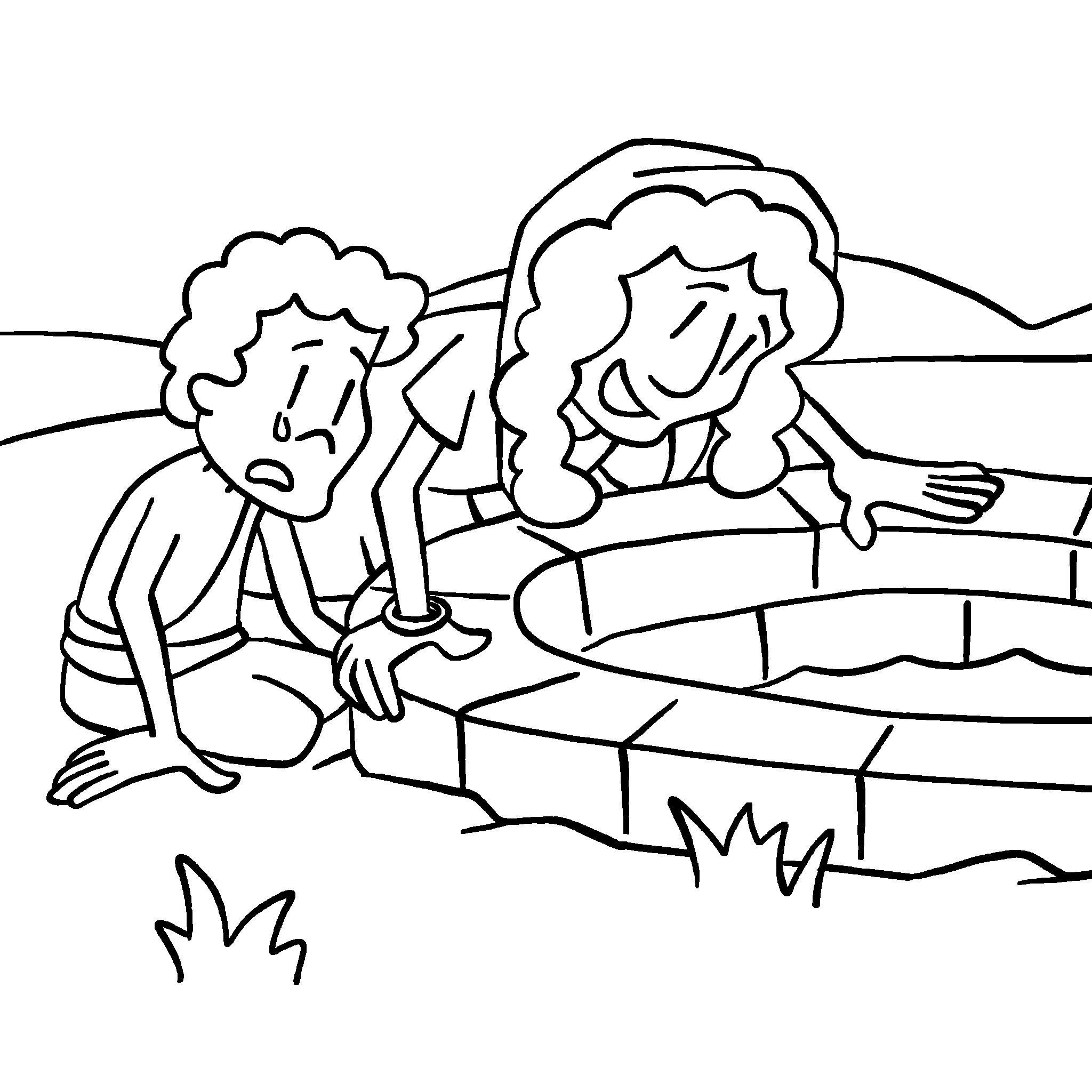 Hagar and Ishmael find water