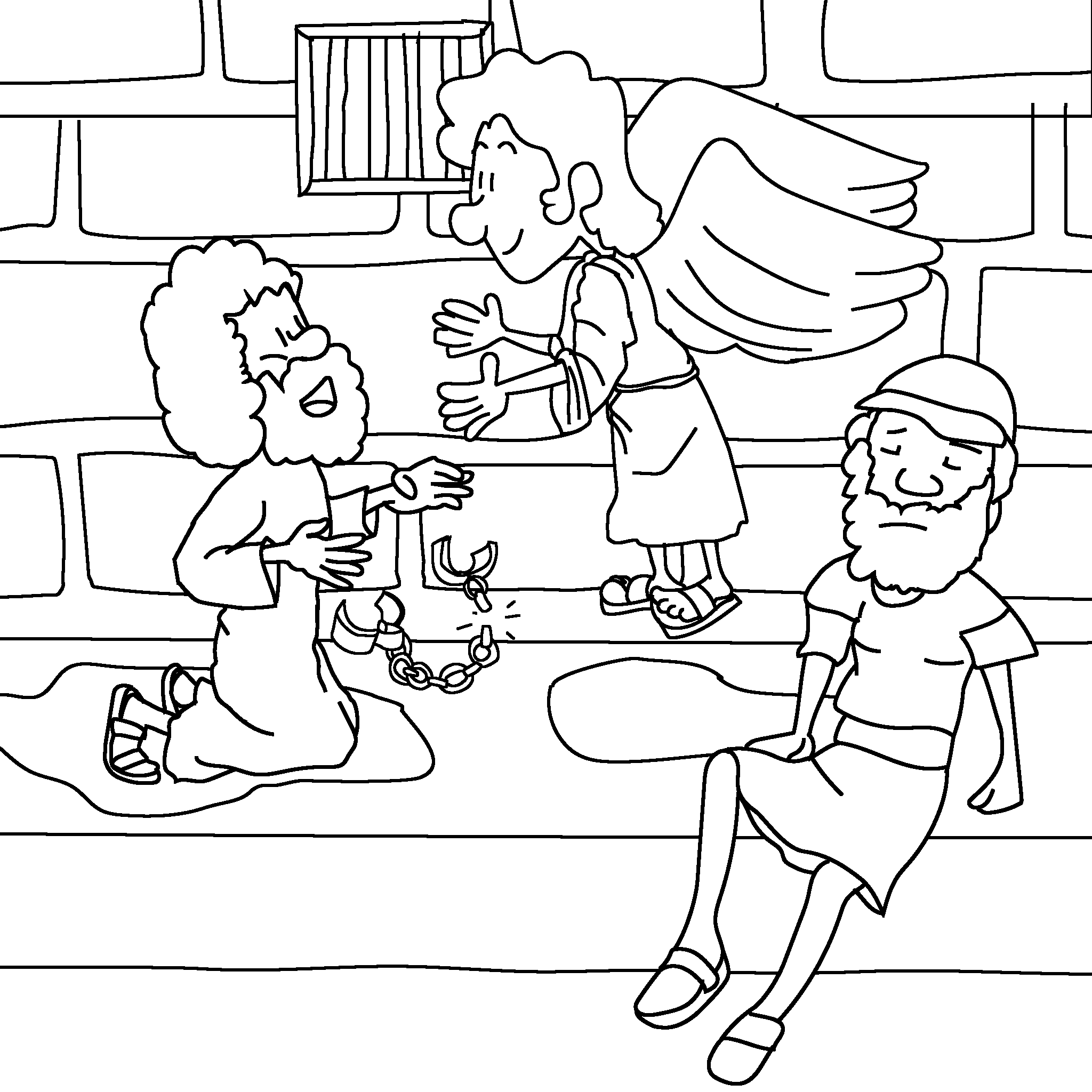 An angel frees Peter from prison
