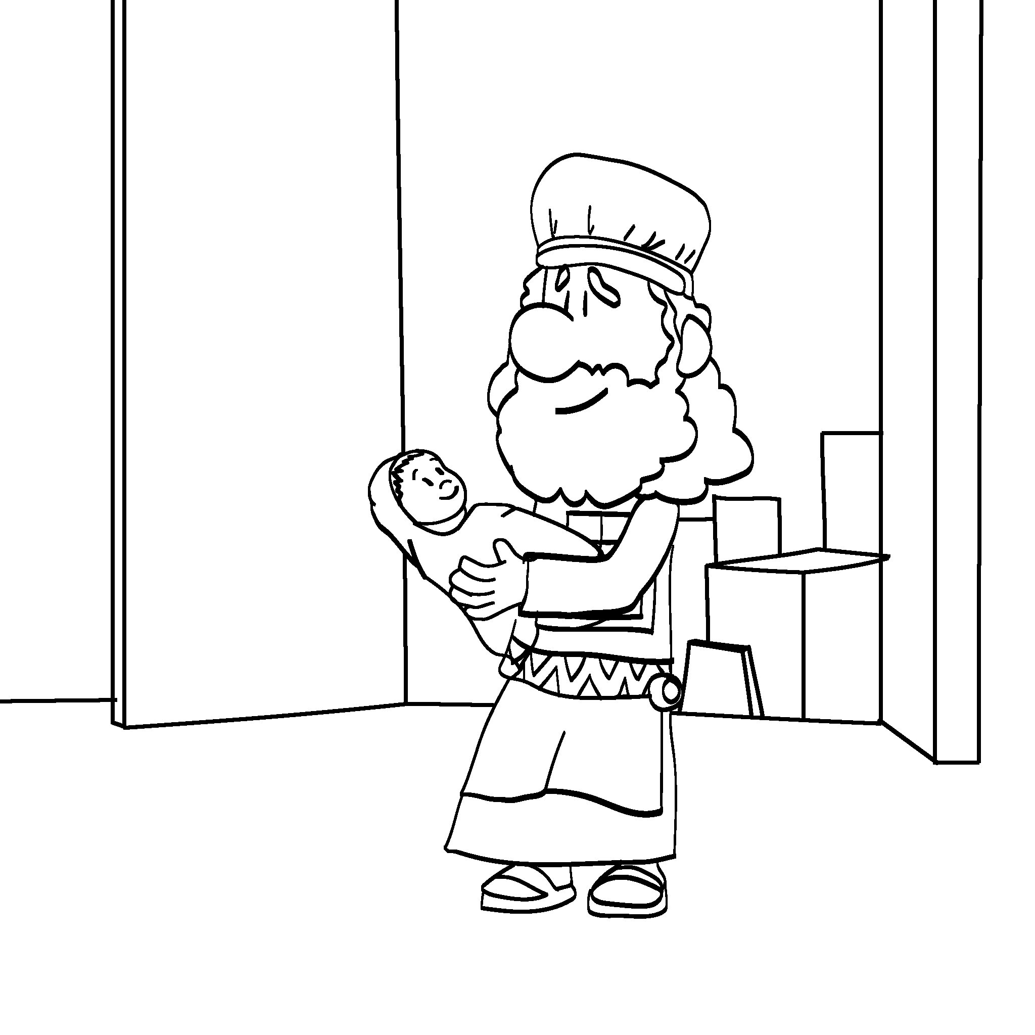 Zechariah holds baby John