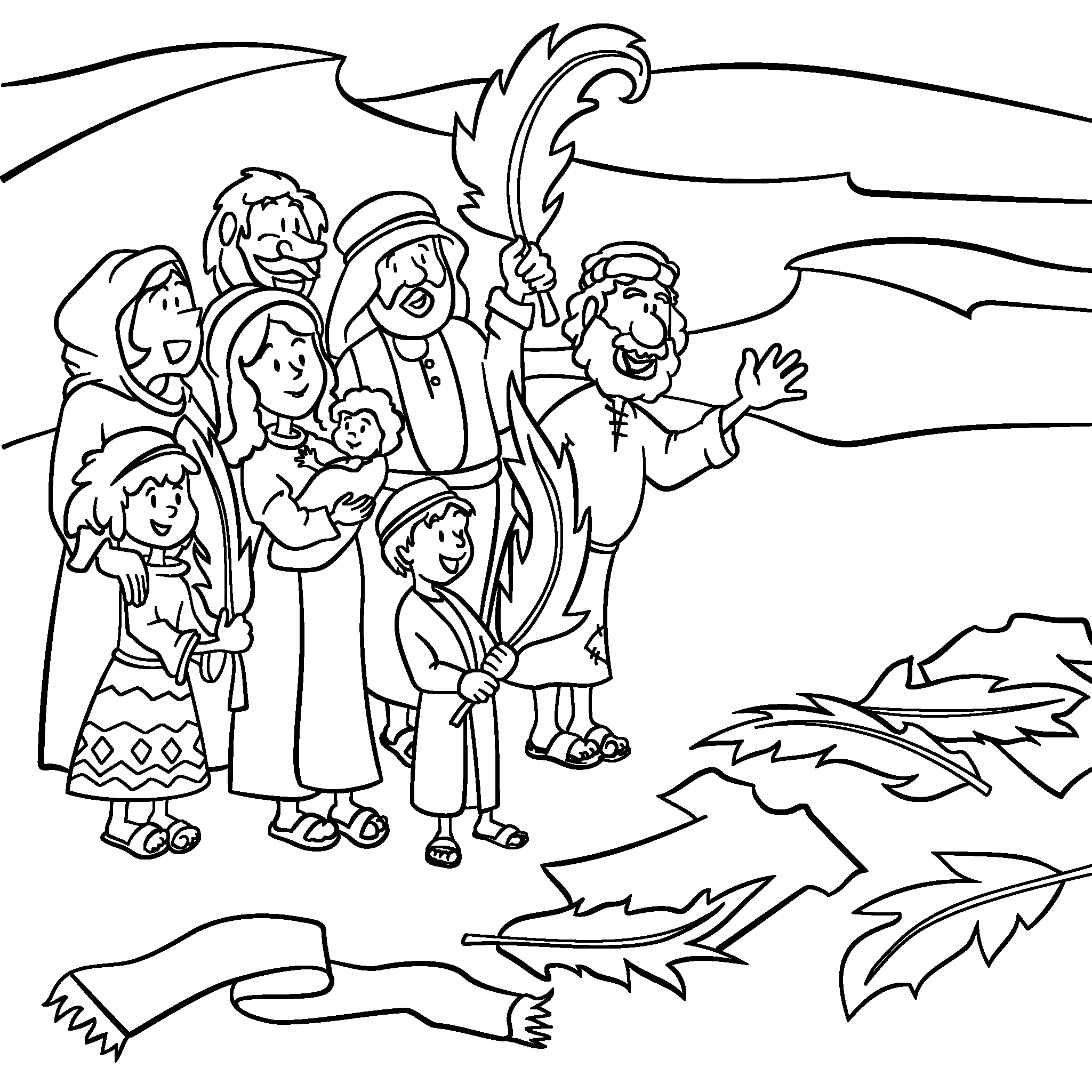 Jesus enters Jerusalem on a donkey