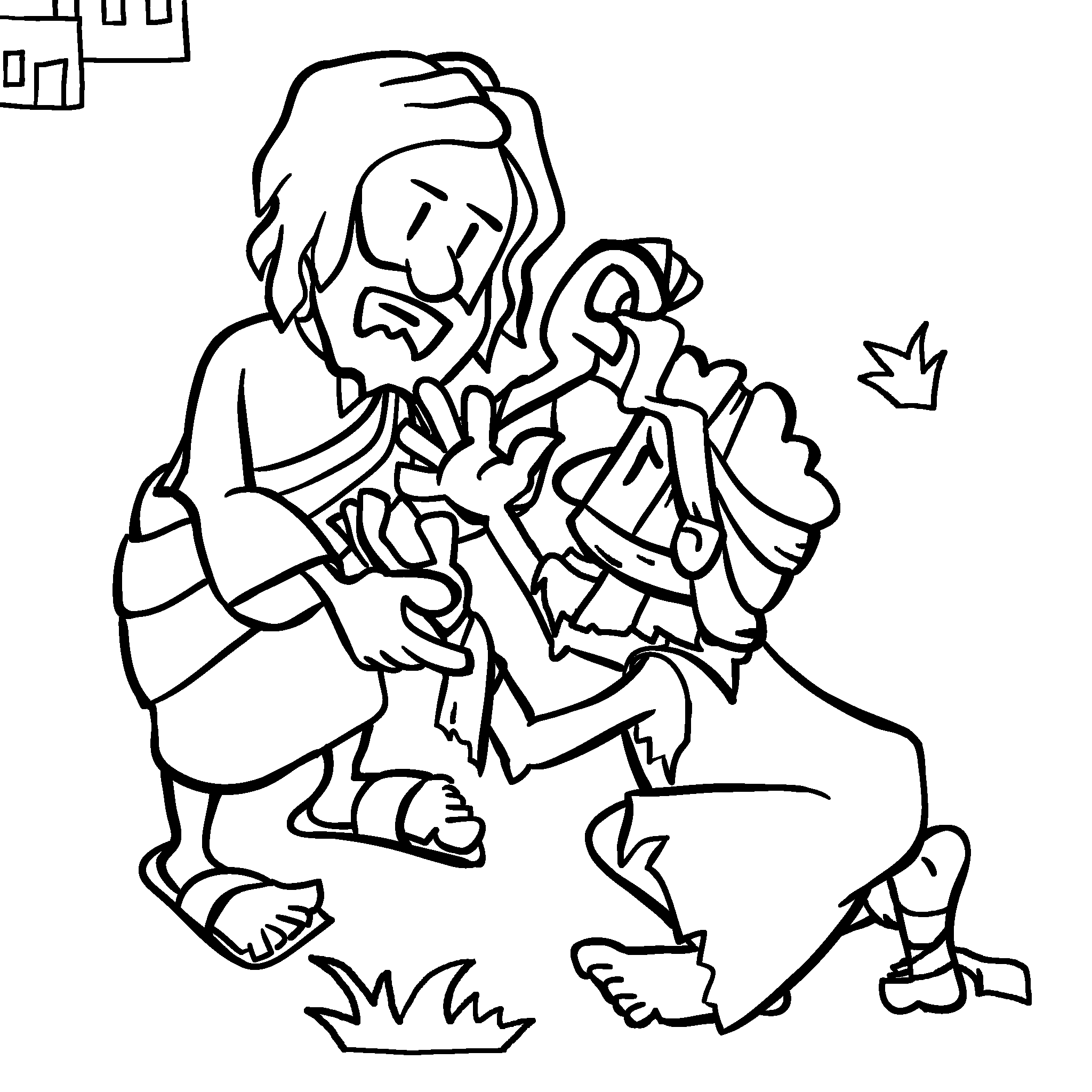 Jesus heals a man with leprosy