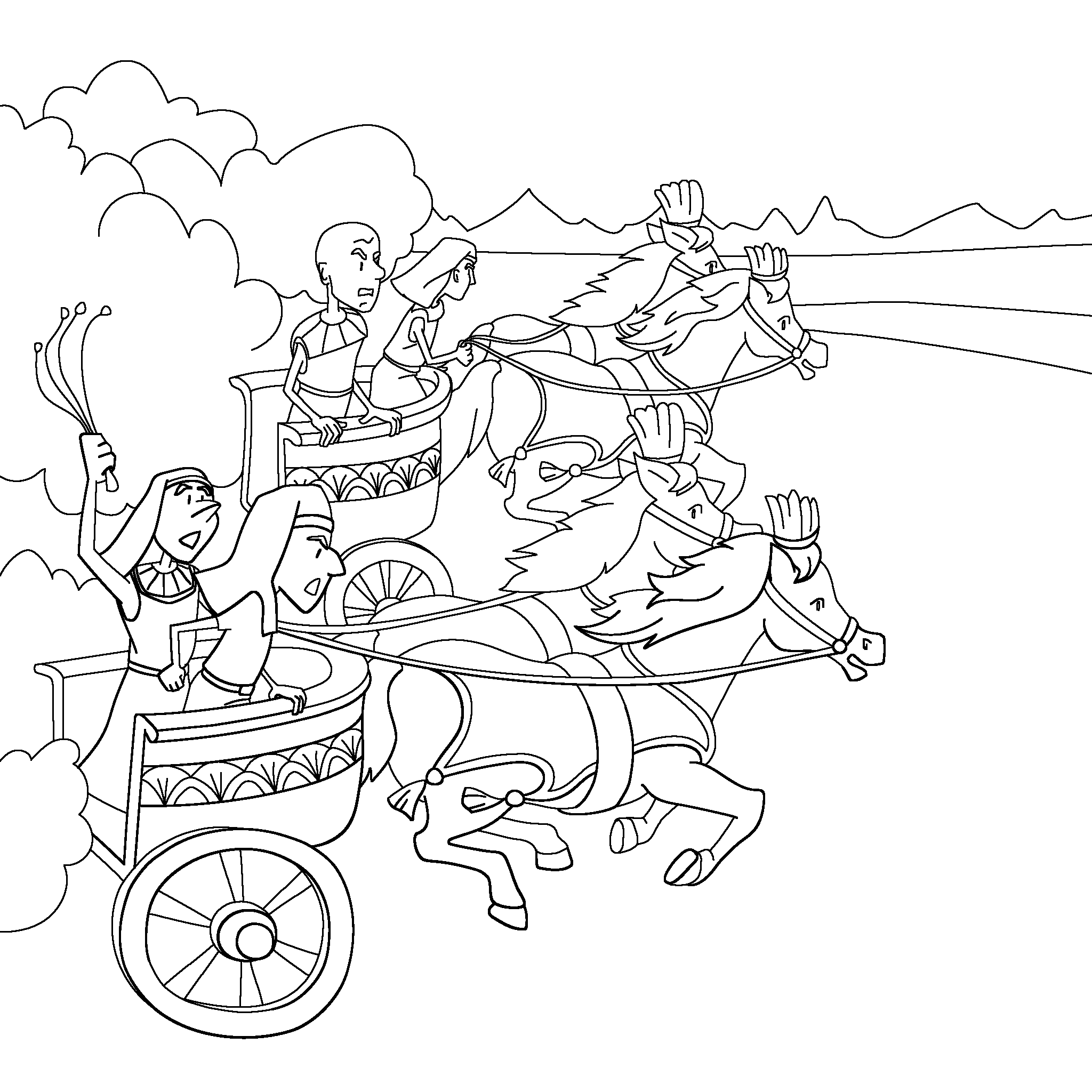 Pharaoh’s Chariots Chase the Israelites